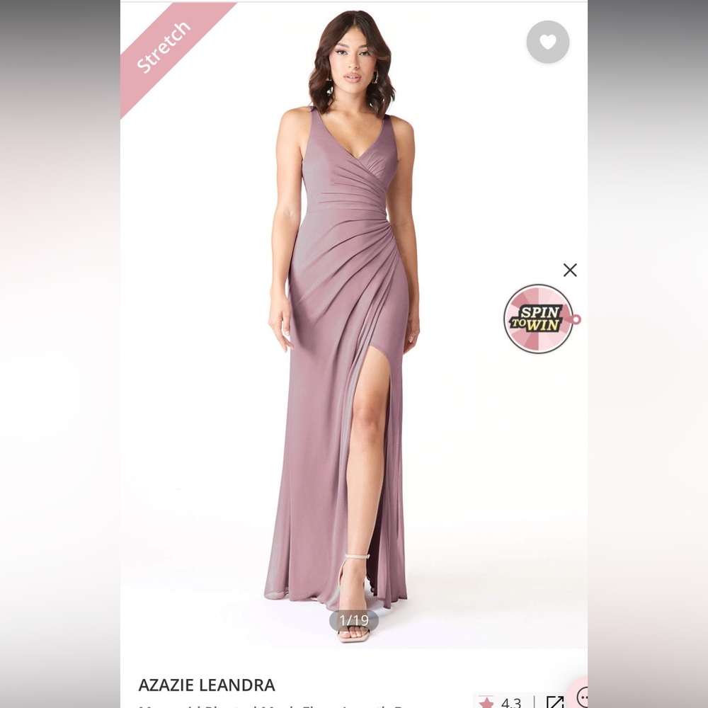 Azazie Leandra bridesmaid dress in Dusty Rose. Size 8